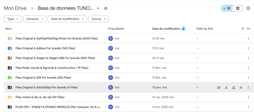 base données tunovex